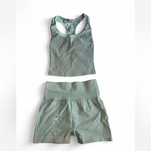 Forever 21 Mint Green Sports Bra and Shorts Set